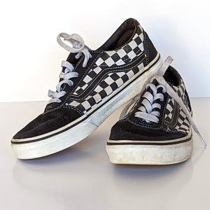Vans Off the Wall Checkered Shoes Child Size 4 Black and White